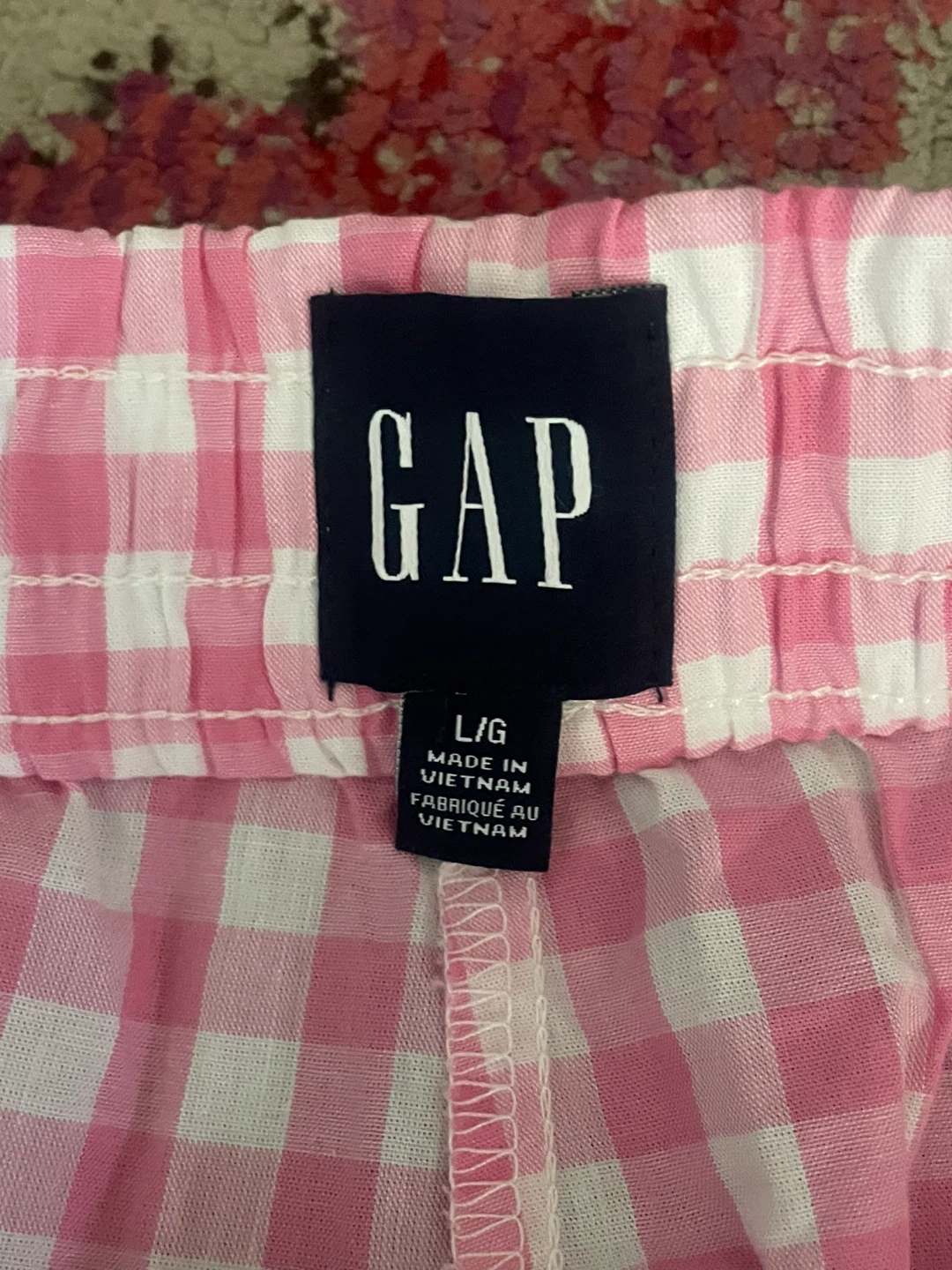 GAP Pink Gingham Lounge Pants Size L - photo 2