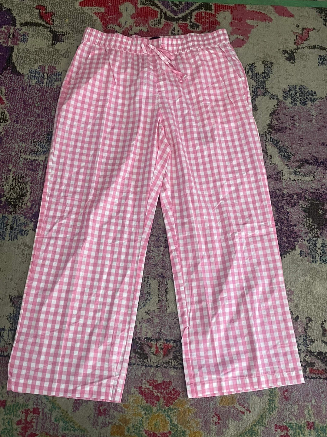 GAP Pink Gingham Lounge Pants Size L