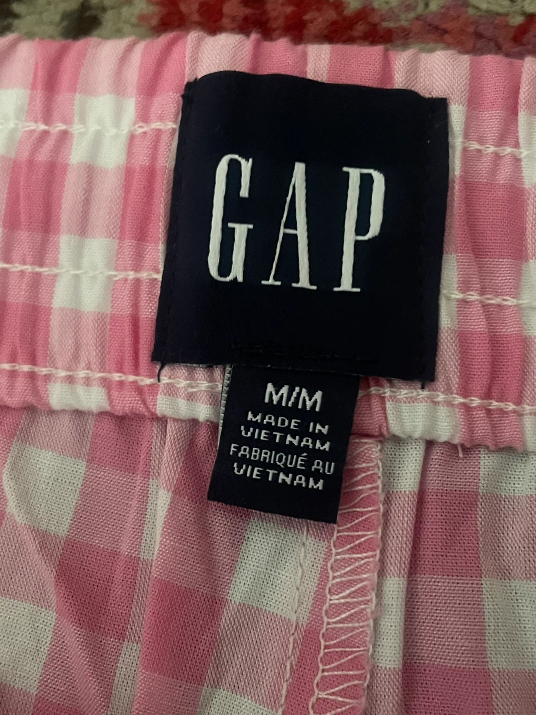 GAP Pink Gingham Pajama Pants M - photo 2