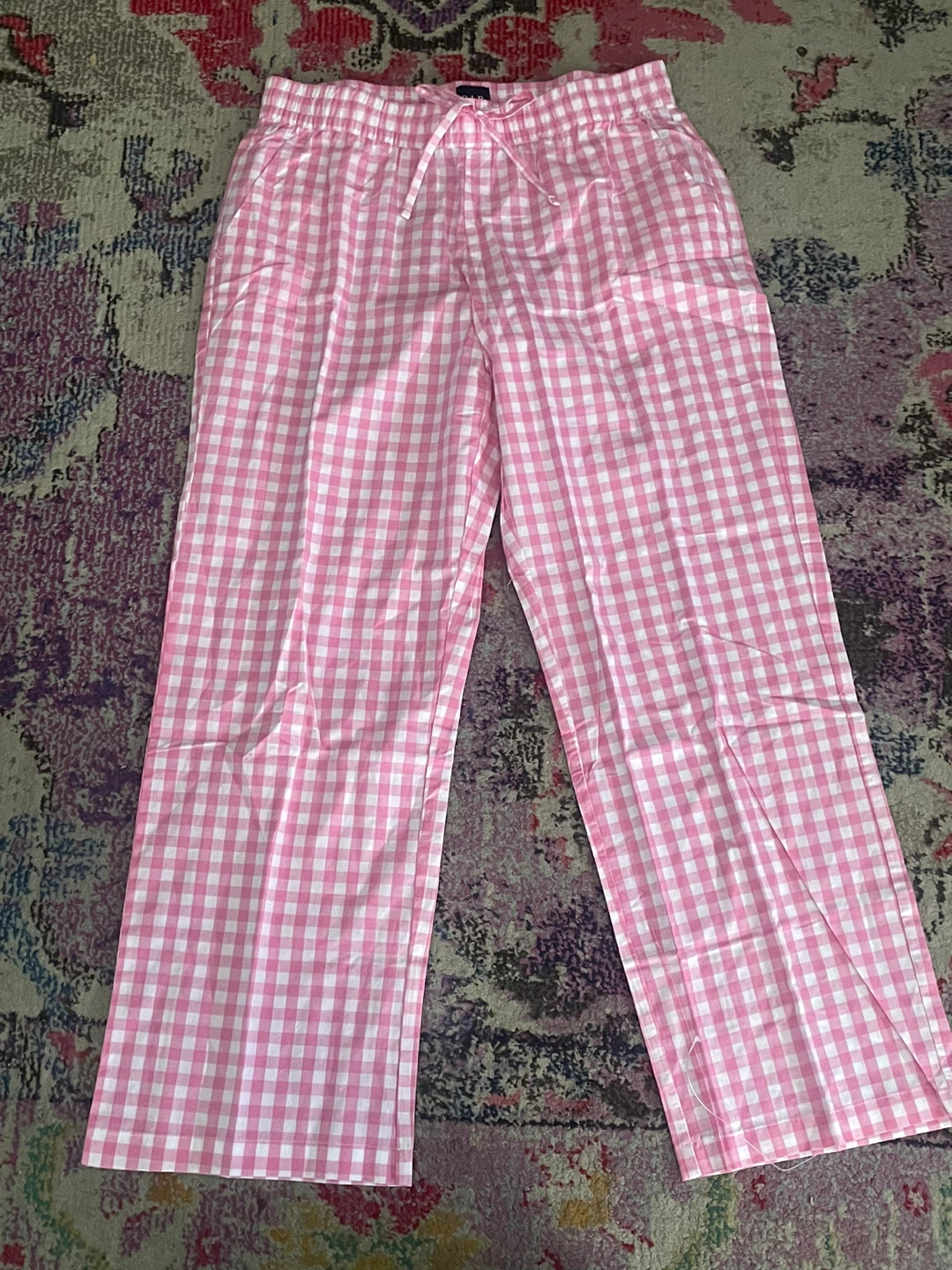 GAP Pink Gingham Pajama Pants M