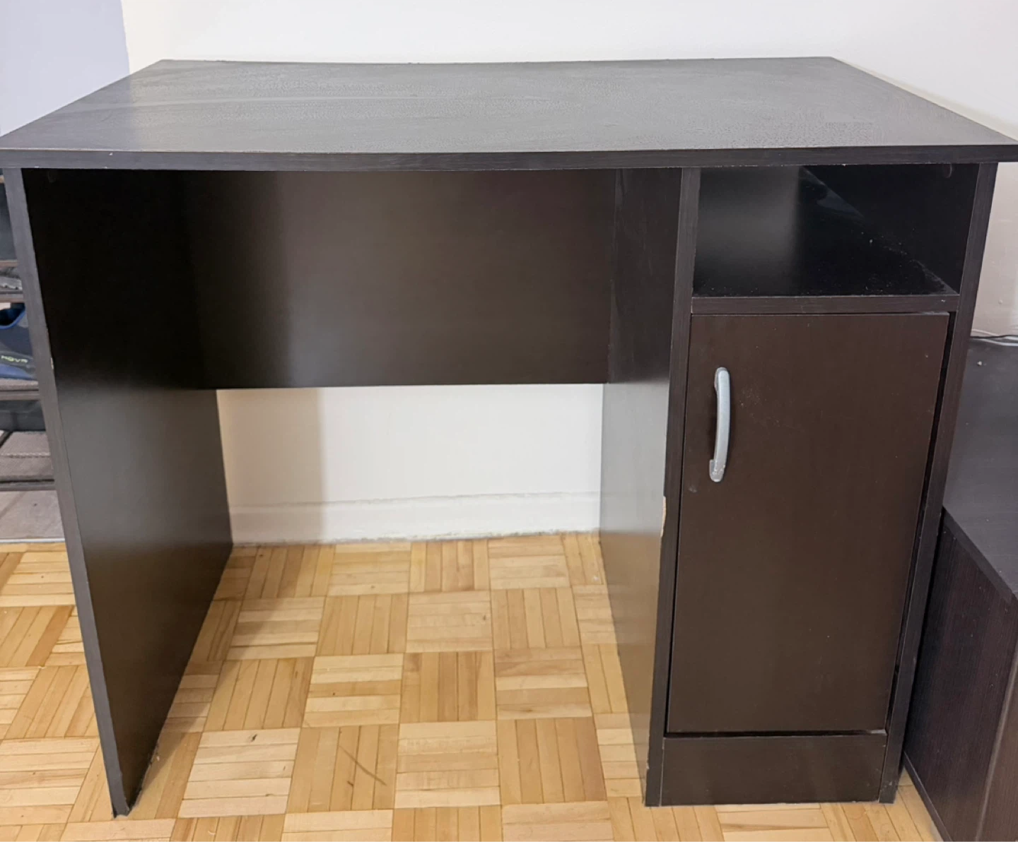 Dark Brown Desk with Cabinet