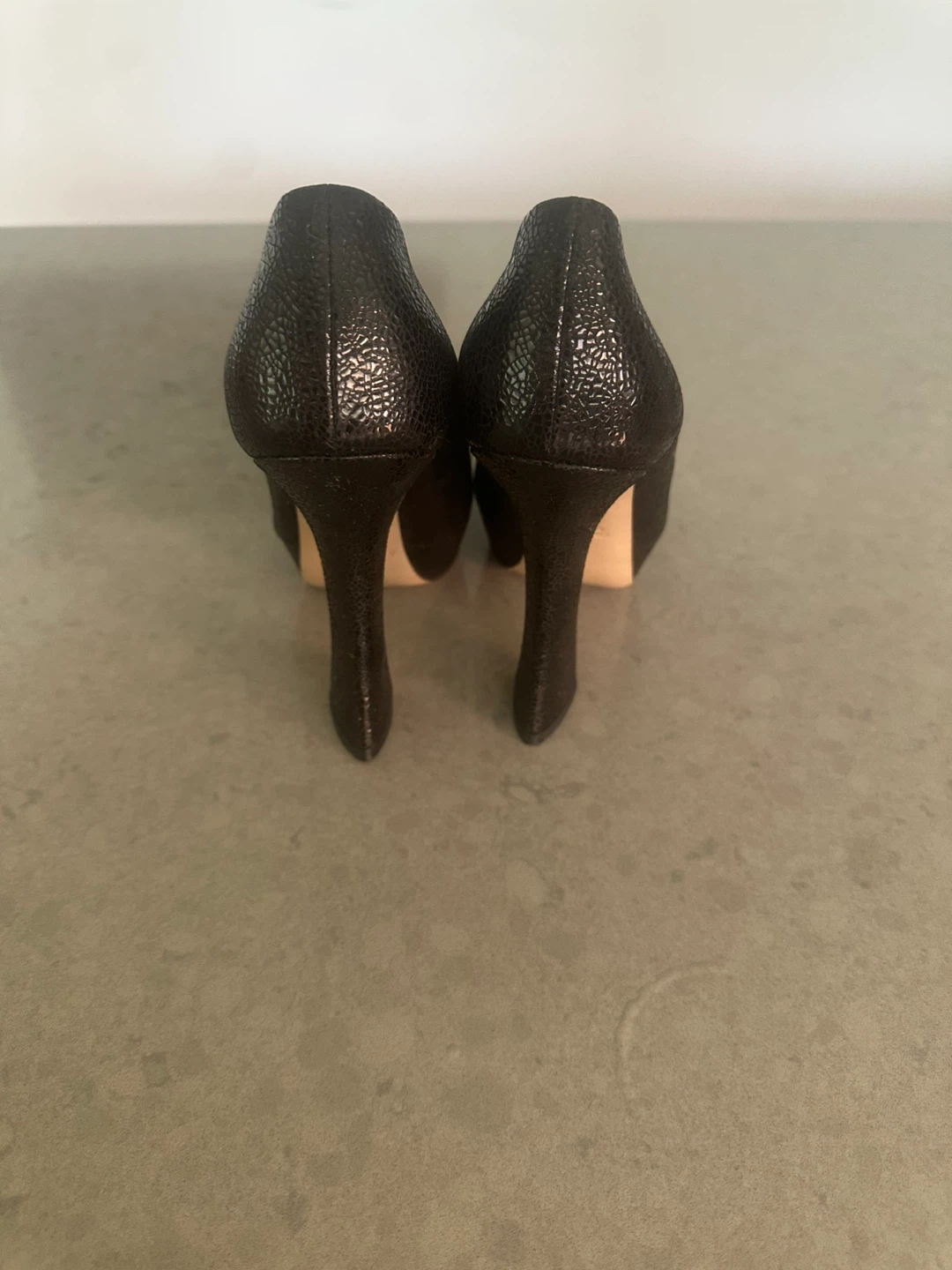 Miu Miu Black Peep-Toe Platform Heels Size 40 - photo 4