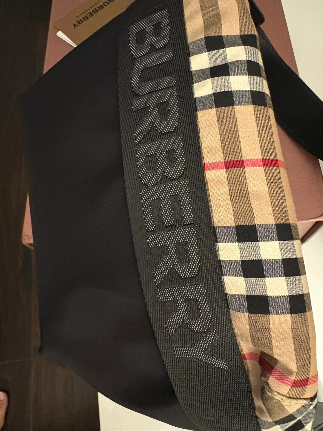 Burberry Black Nylon and Haymarket Check Pouch - photo 3