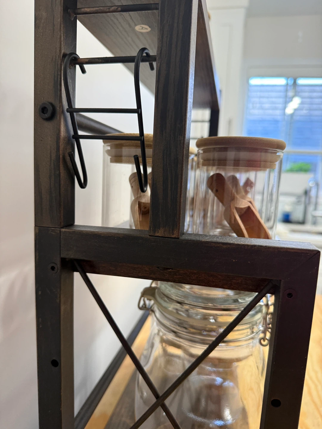 Metal and wood stand with Glass Jars with Bamboo Lids and Scoops - photo 5