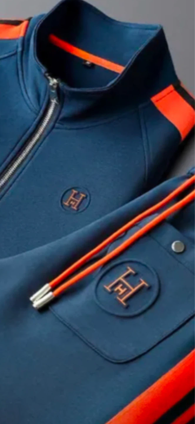 Hermes Navy and Orange Tracksuit