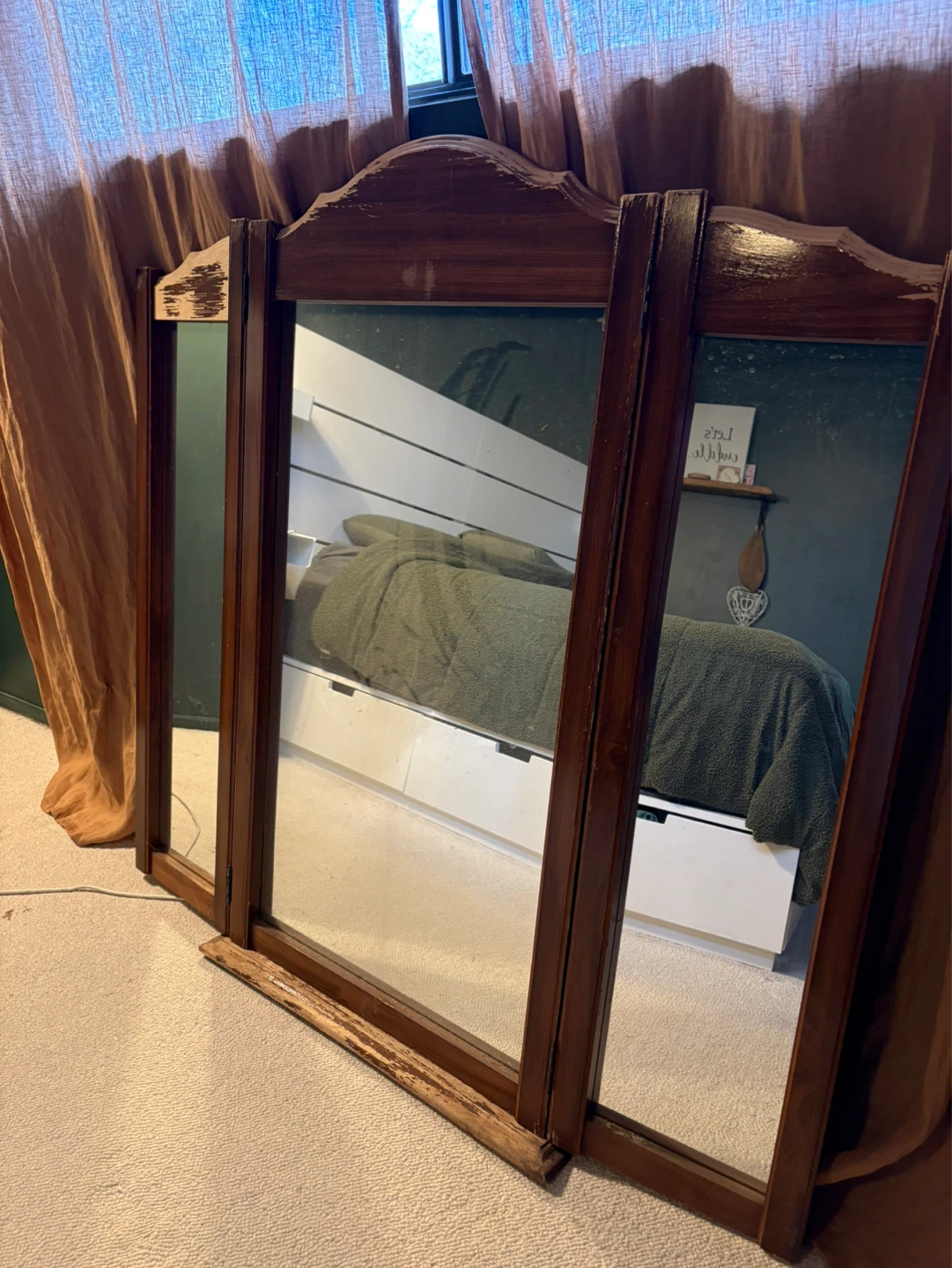 Vintage Tri-Fold Mirror