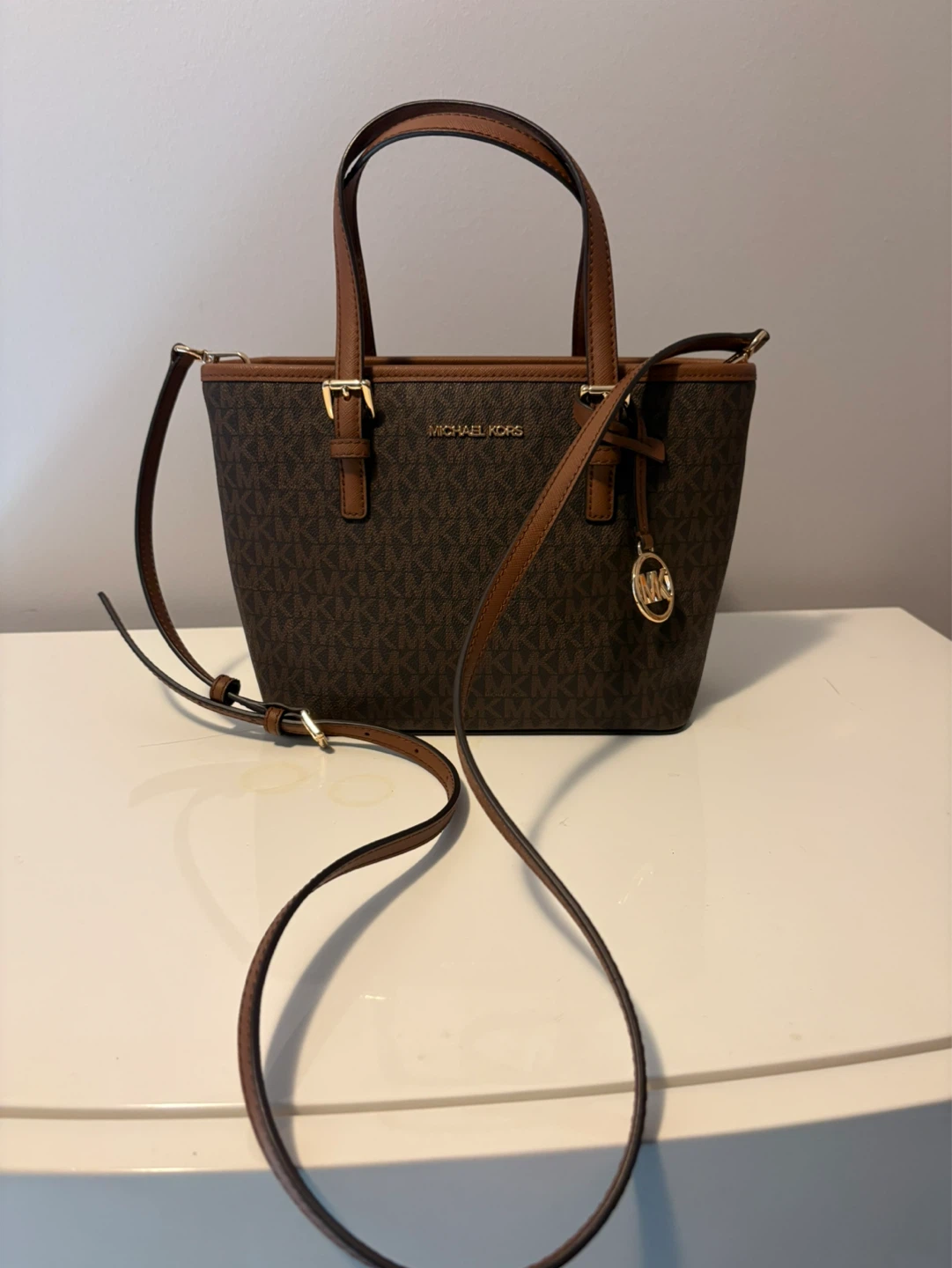 Authentic Michael Kors Jet Set Travel XS Tote Bag - Brown
