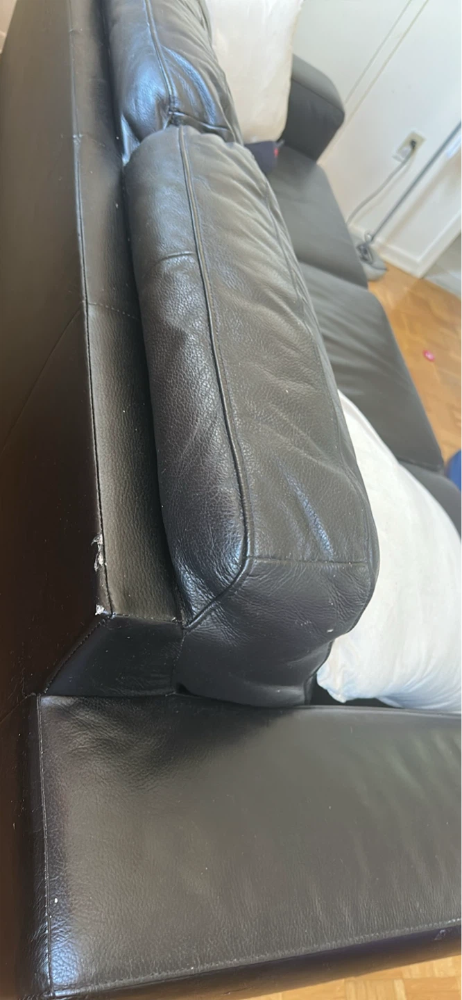 Black Leather Sofa - photo 2