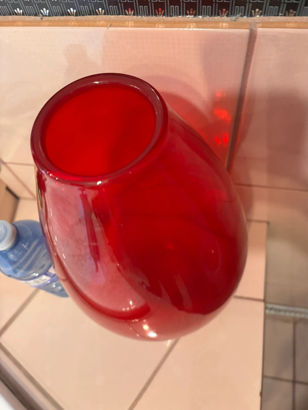 Large Red Glass Vase - photo 2
