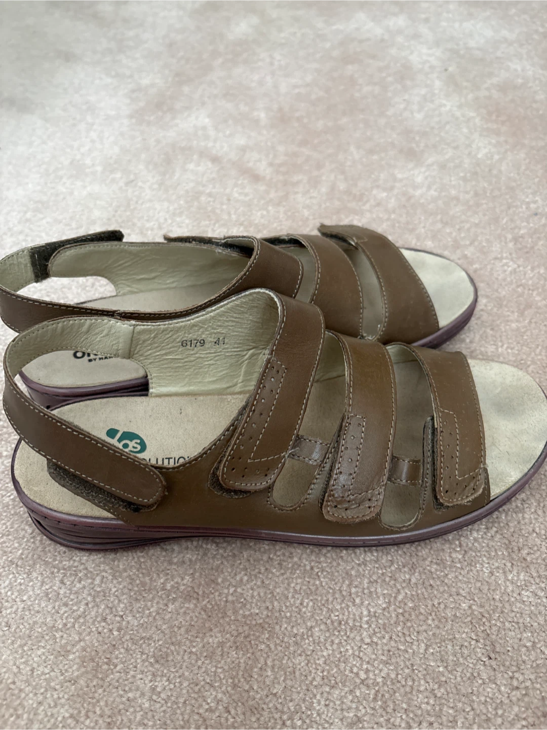 Ortho Solutions Brown Leather Sandals Size 41 - photo 4