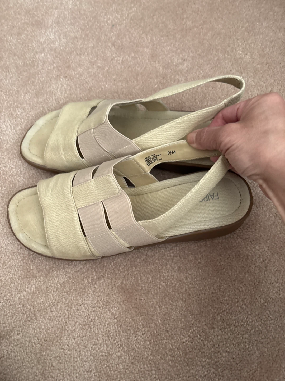 FAIRSET Women's Beige Elastic Strap Sandals Size 9M - photo 2