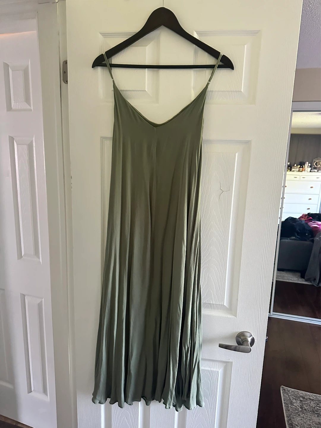 Lulus Olive Green Slip Maxi Dress Size L - photo 2