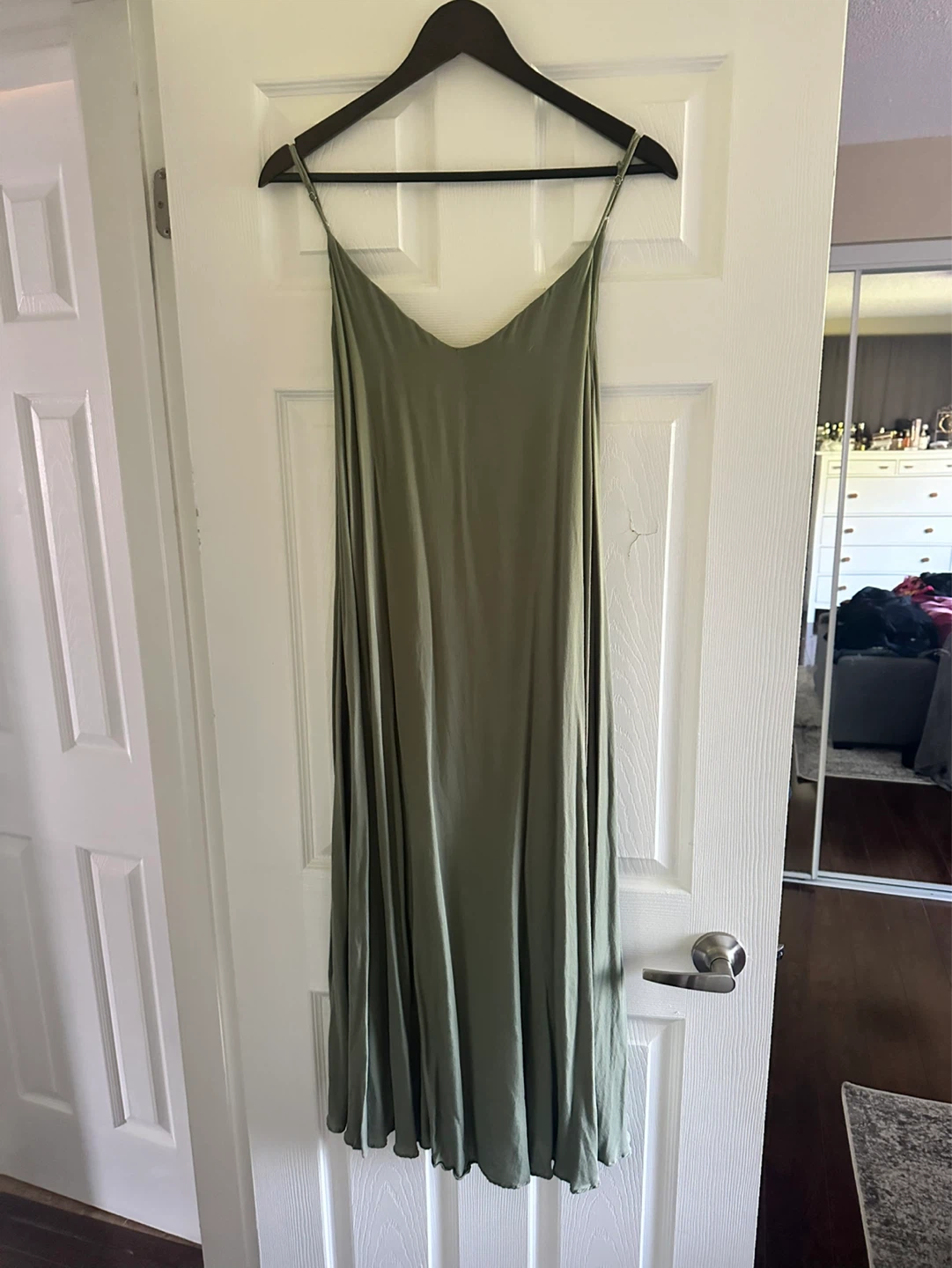Lulus Olive Green Slip Maxi Dress Size L