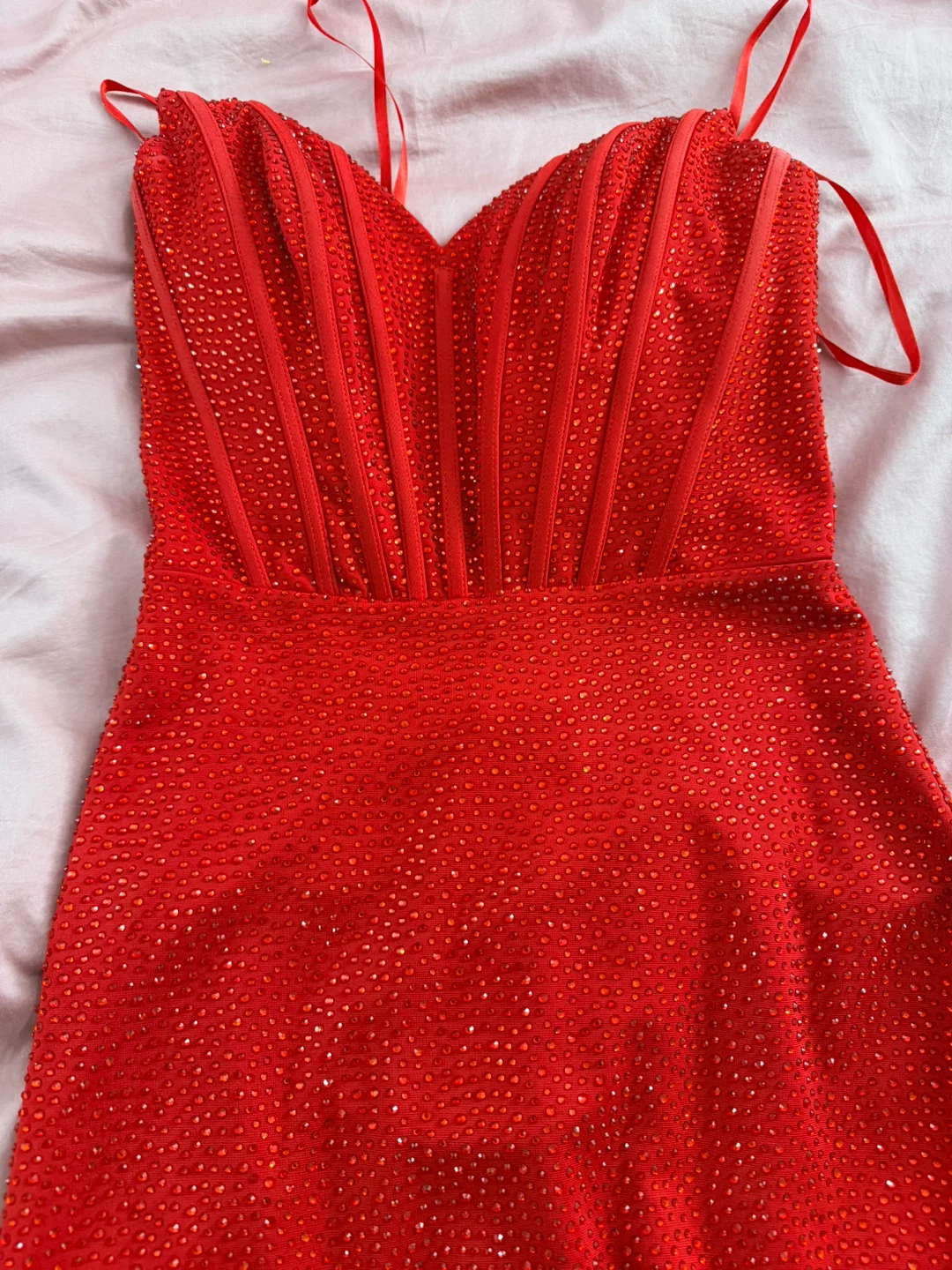 Red Embellished Mermaid Gown - photo 2