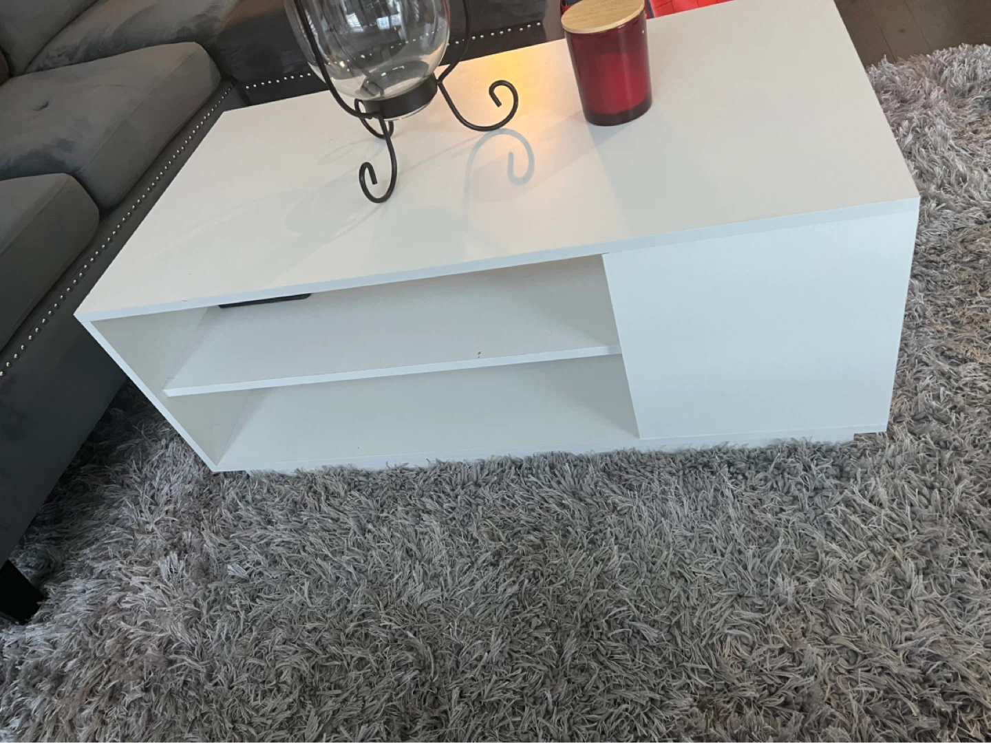 White Coffee Table with Storage - photo 4
