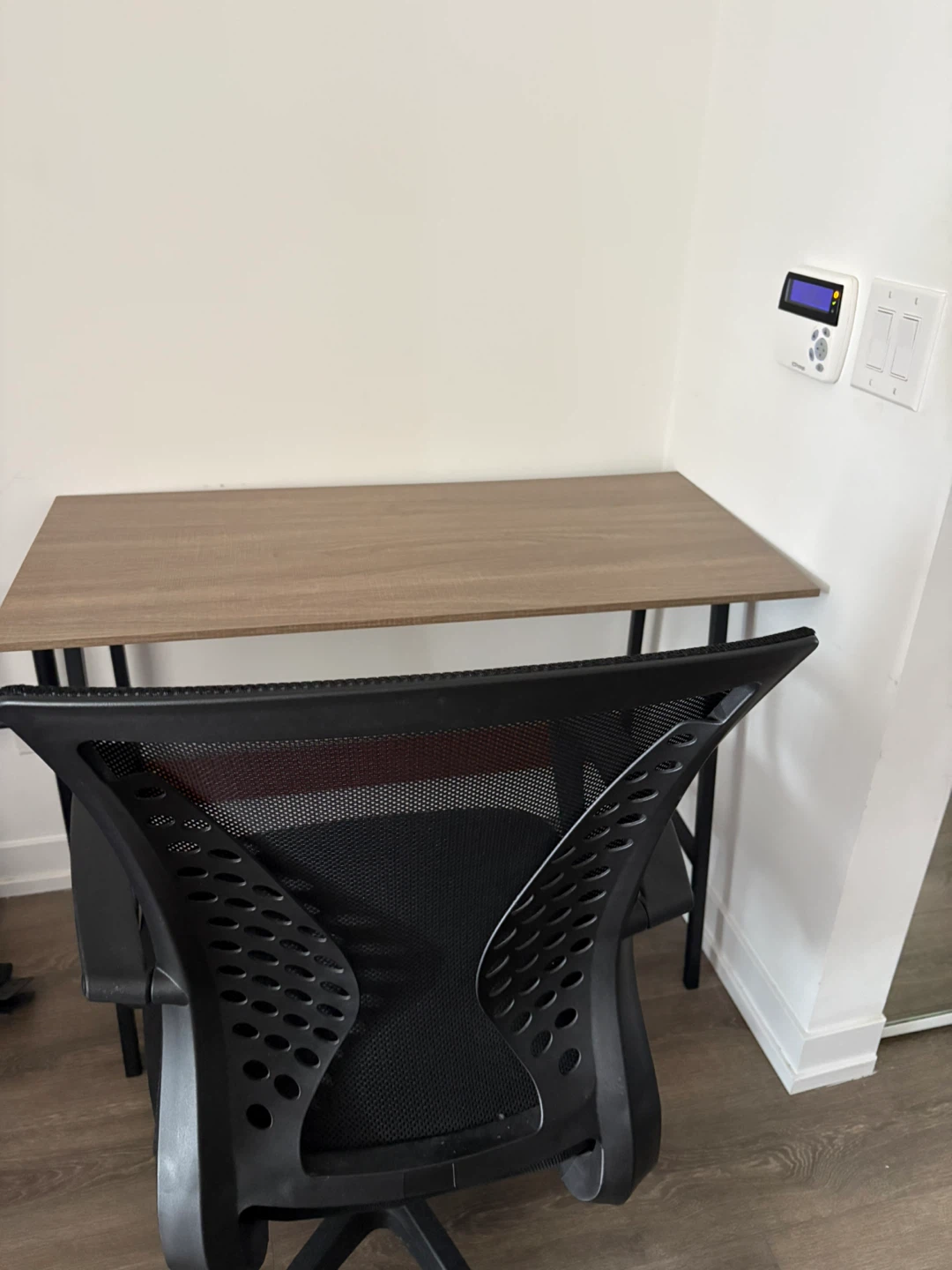 Work Desk & Black Office Chair