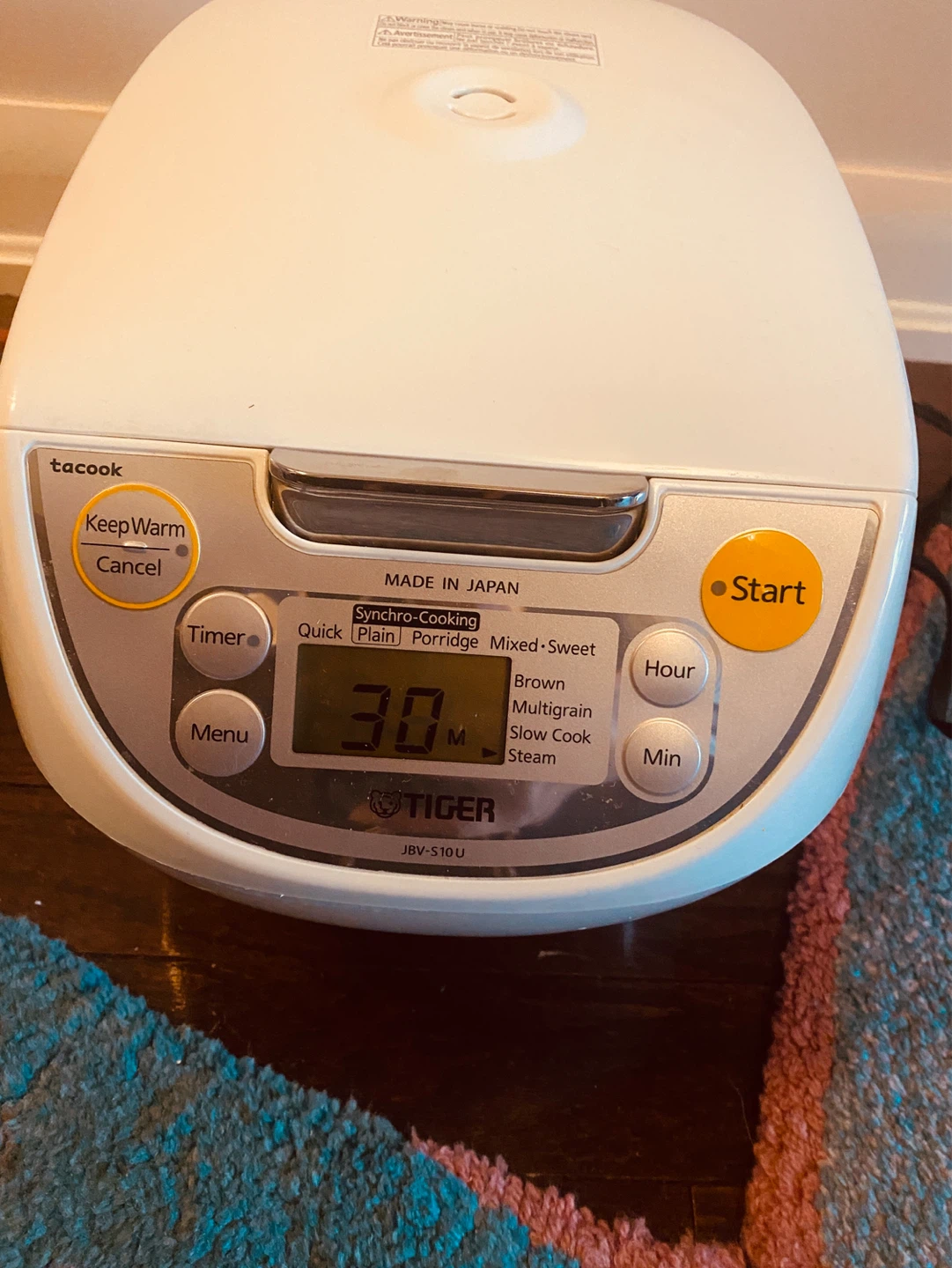 Tiger Tacook Rice Cooker JBV-S10U - photo 2