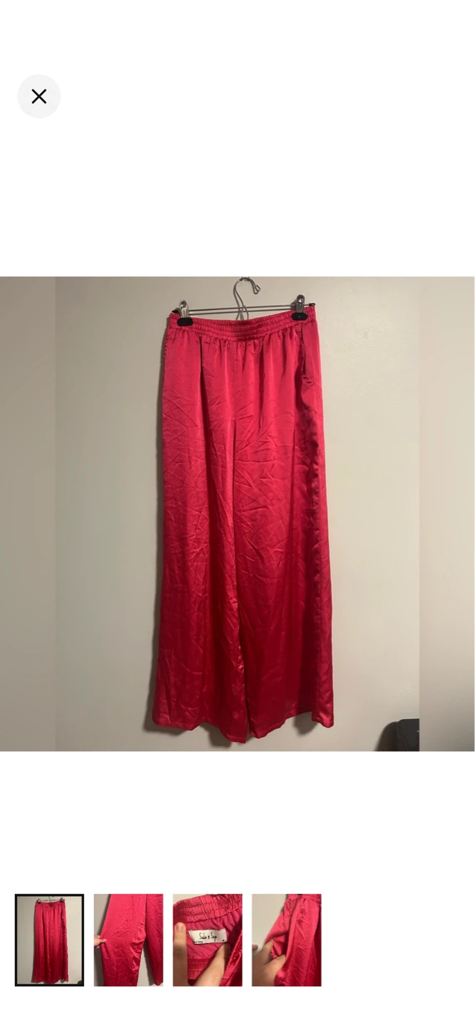 Sadie & Sage Pink Satin Pants Size M