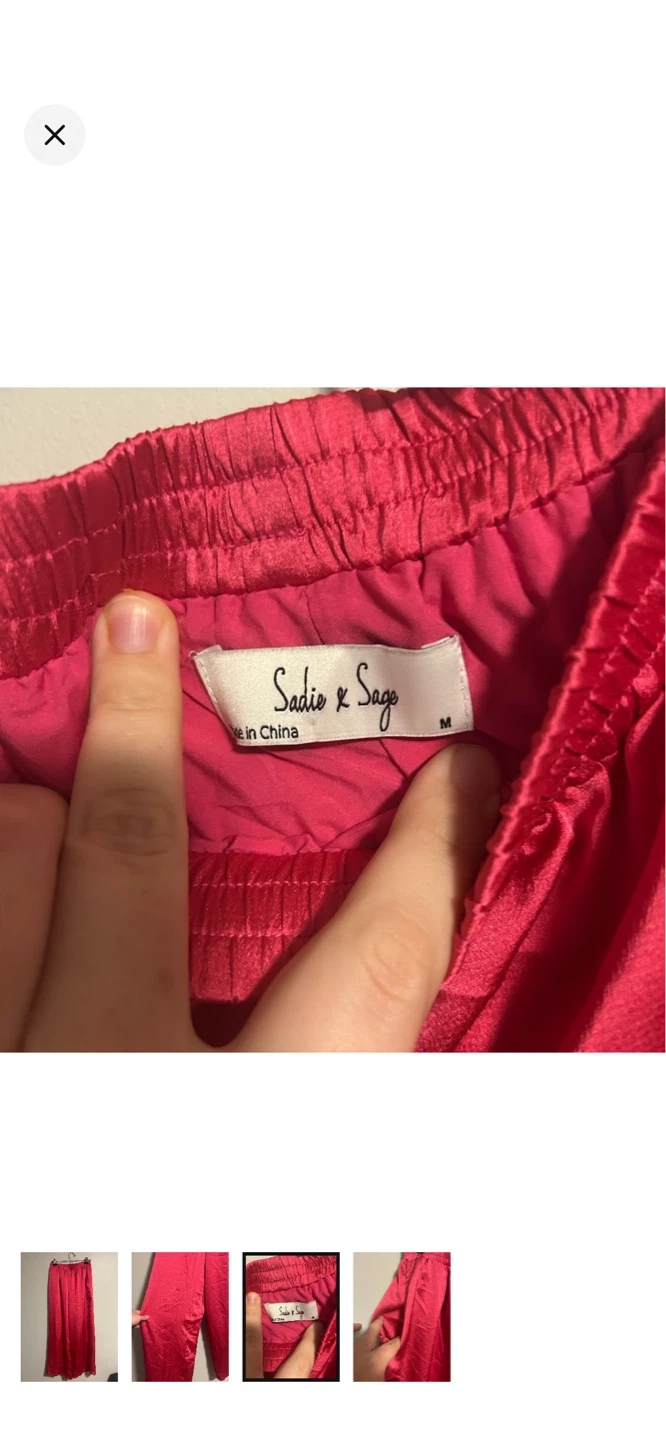 Sadie & Sage Pink Satin Pants Size M - photo 3