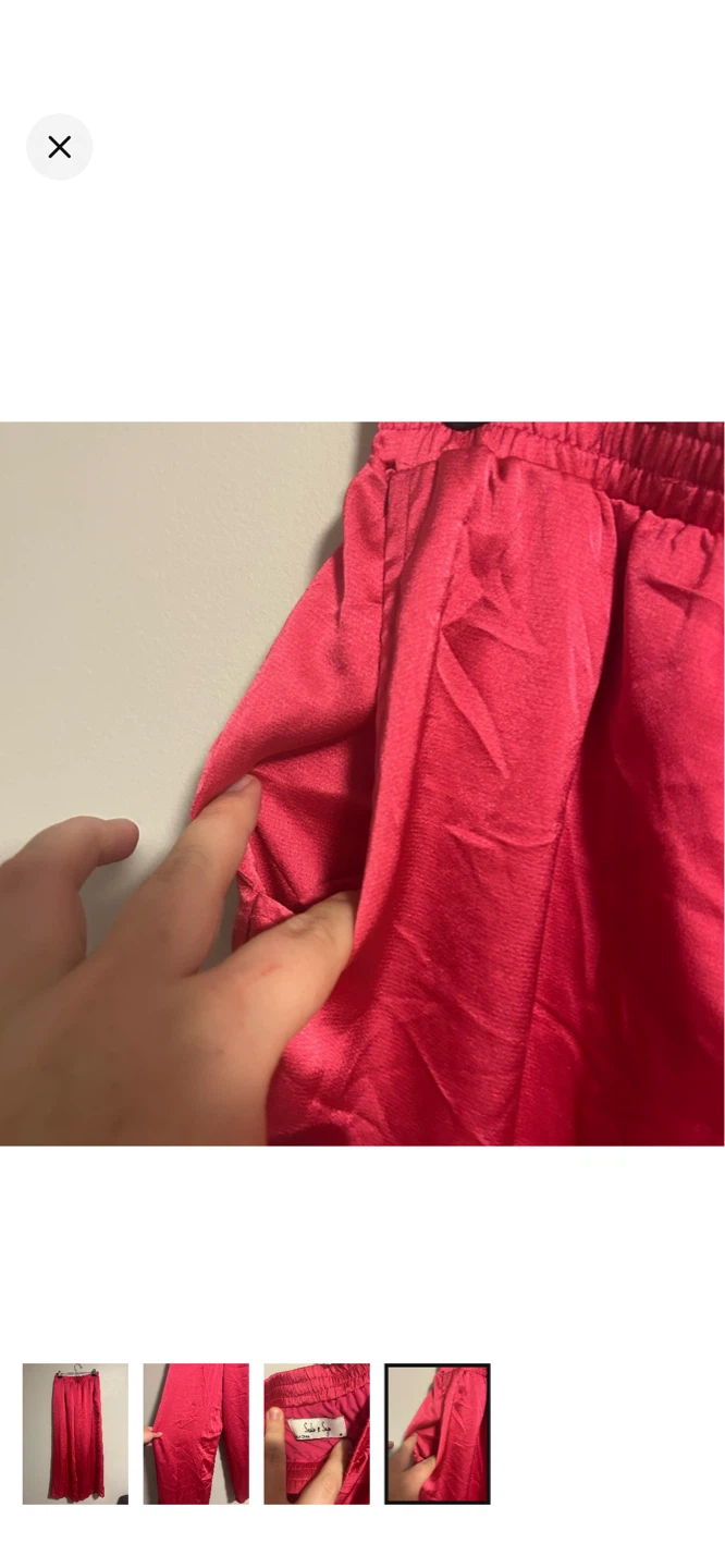 Sadie & Sage Pink Satin Pants Size M - photo 4