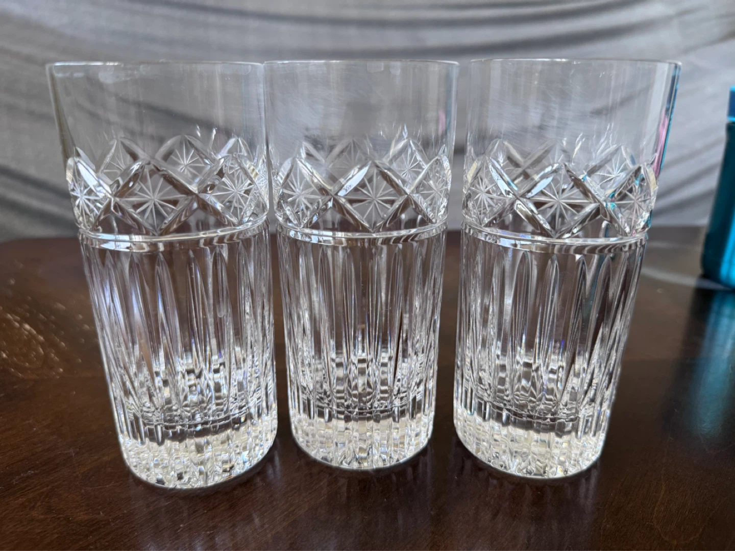 Set of 3 Crystal Cut Tumbler Glasses - photo 2
