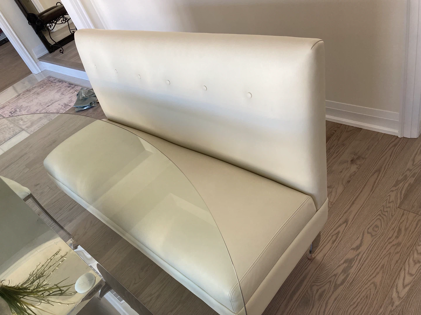 Oval Glass Dining Table with 4 Chairs and Bench - photo 3