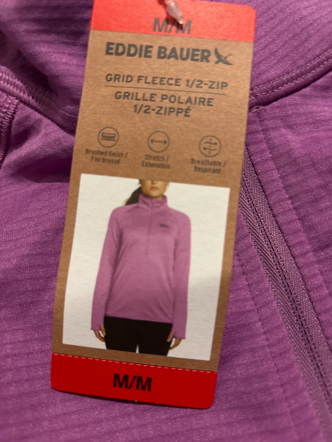 Ladies Eddie Bauer Grid Fleece 1/2-Zip Pullover - M/M - photo 2