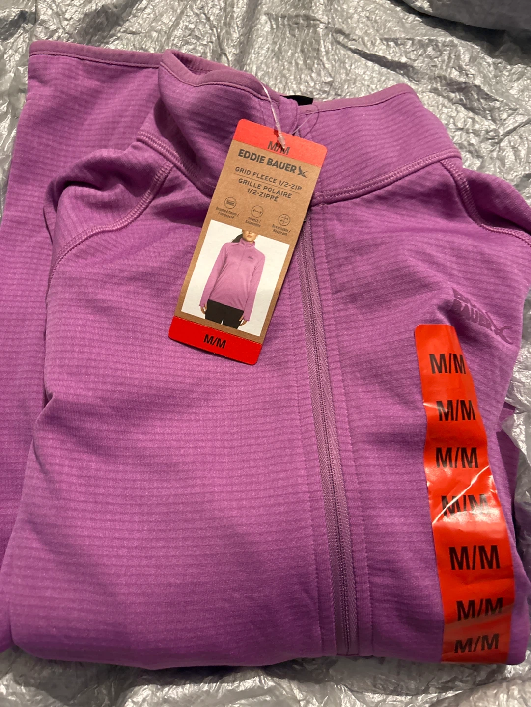 Ladies Eddie Bauer Grid Fleece 1/2-Zip Pullover - M/M