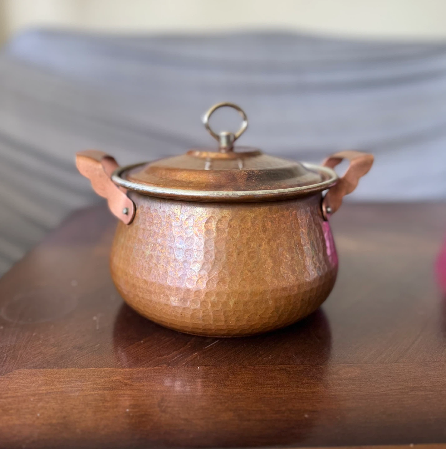 Hammered Copper Pot with Lid - photo 2