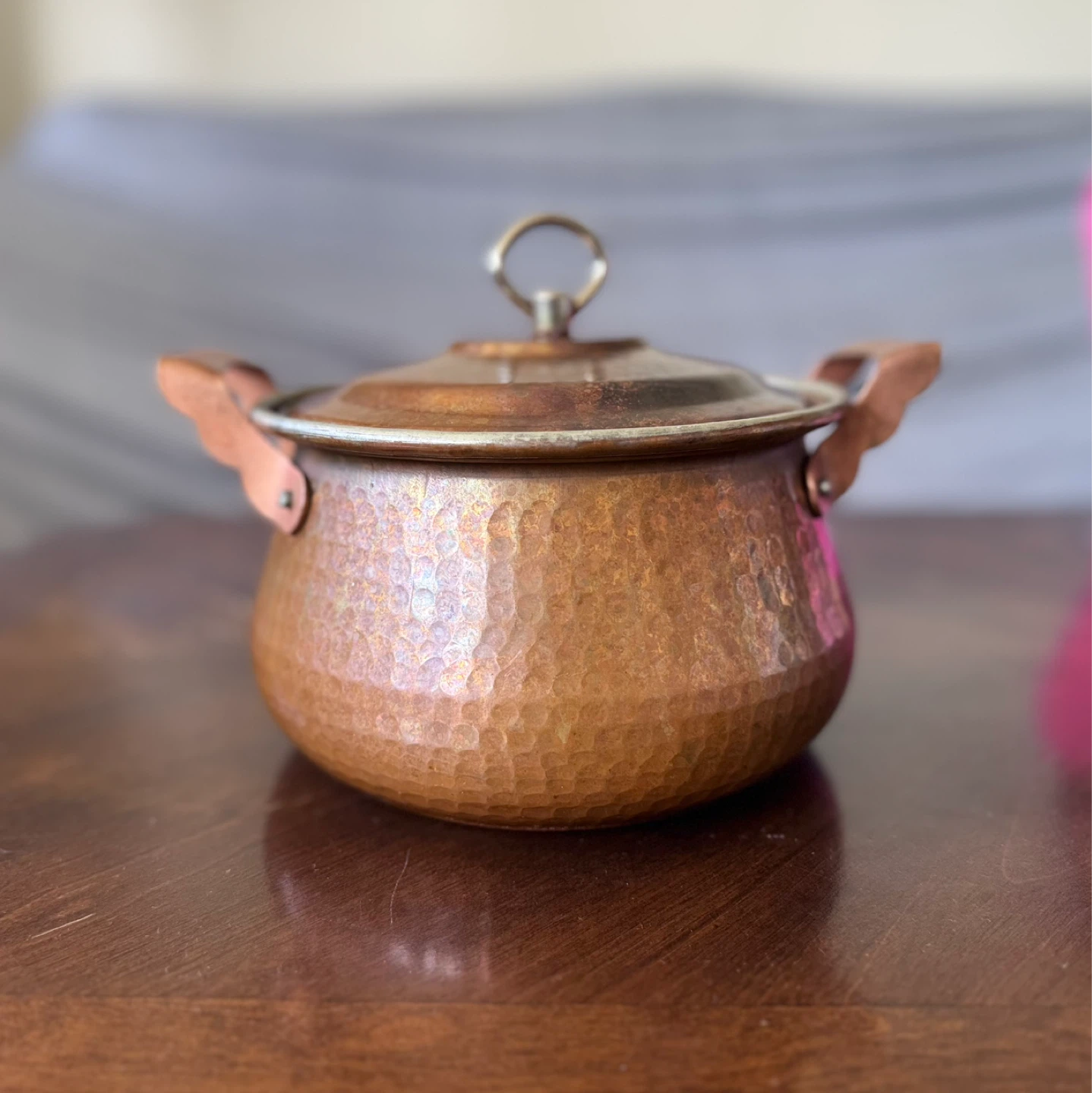 Hammered Copper Pot with Lid