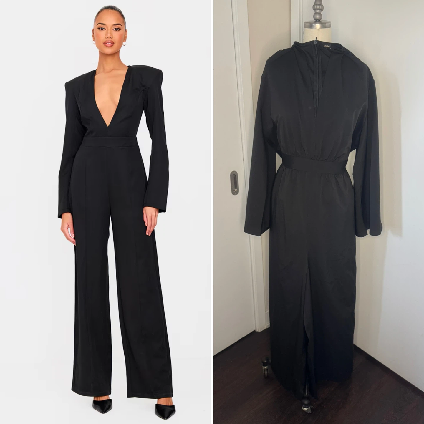 Ladies Brand New V Neck Black Zip Up Jumpsuit - New - photo 2
