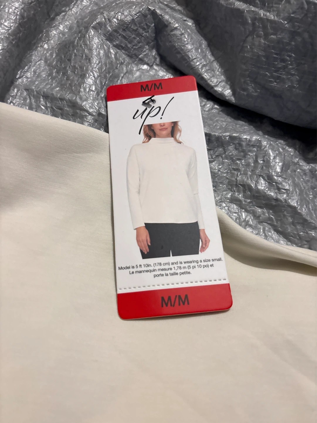 Up! Mock Neck Long Sleeve Top Cream M/M - photo 2