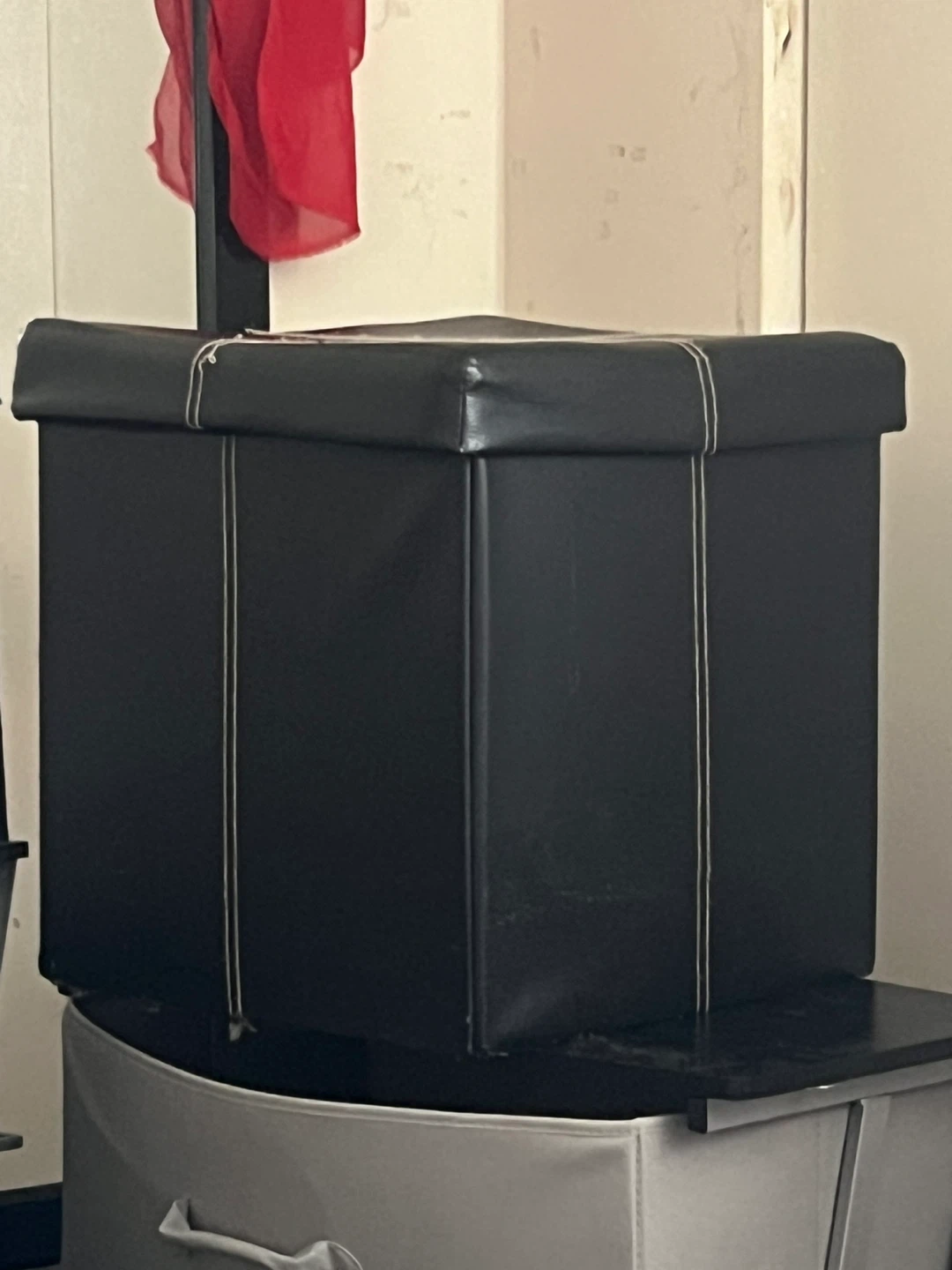Black Storage Ottoman