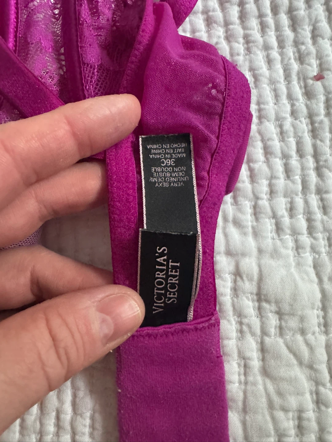 Victoria's Secret "Very Sexy" Unlined Demi Bra - Pink - 36C - photo 2
