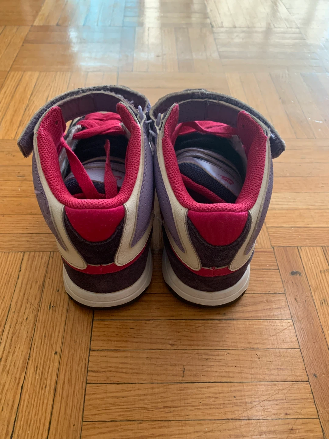 Nike High Top Sneakers Purple and Pink White - photo 3