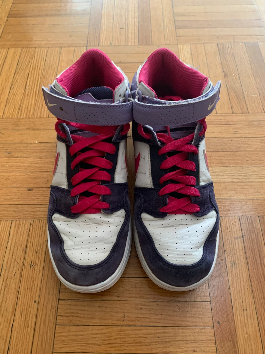 Nike High Top Sneakers Purple and Pink White - photo 4
