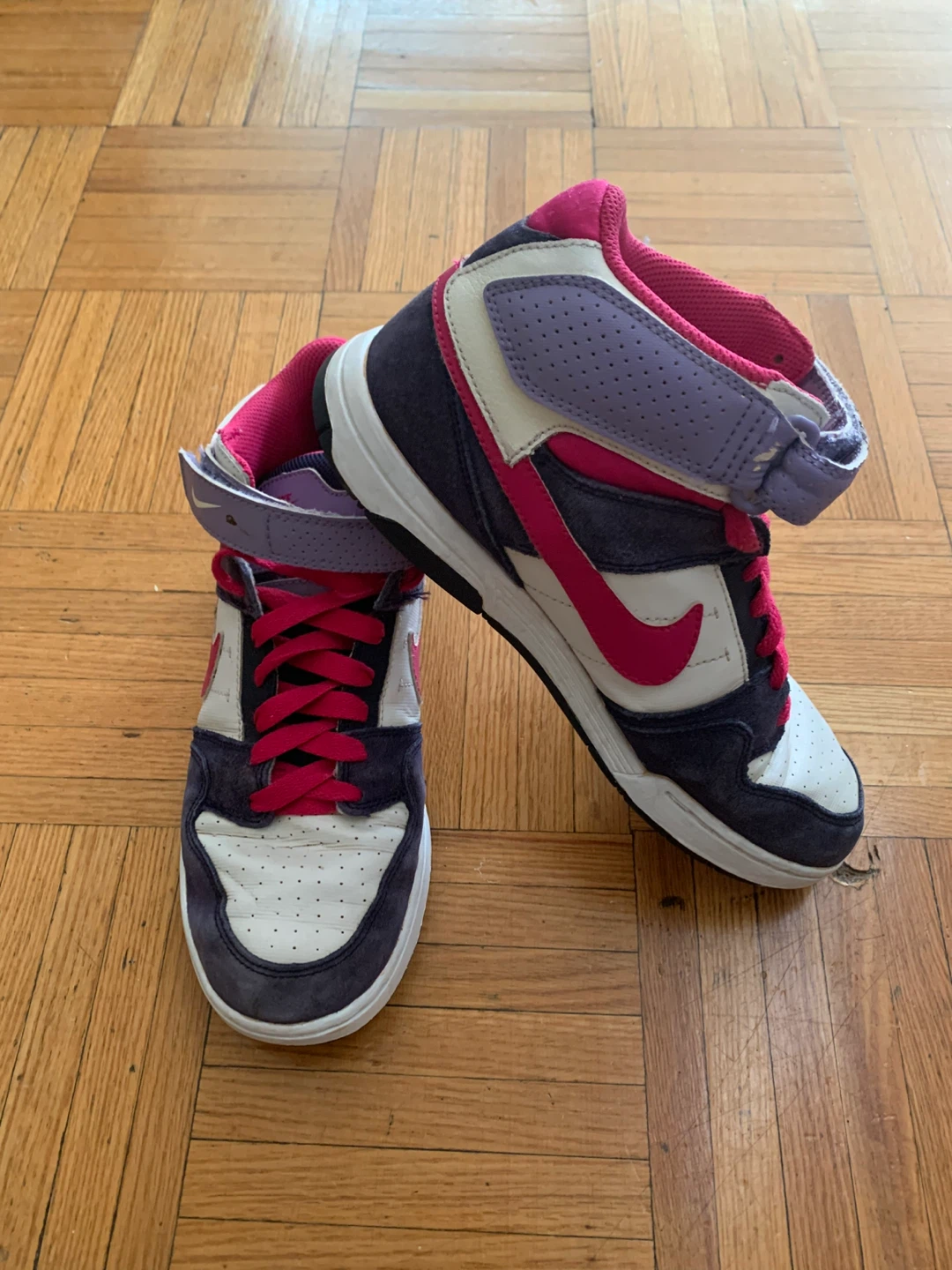 Nike High Top Sneakers Purple and Pink White