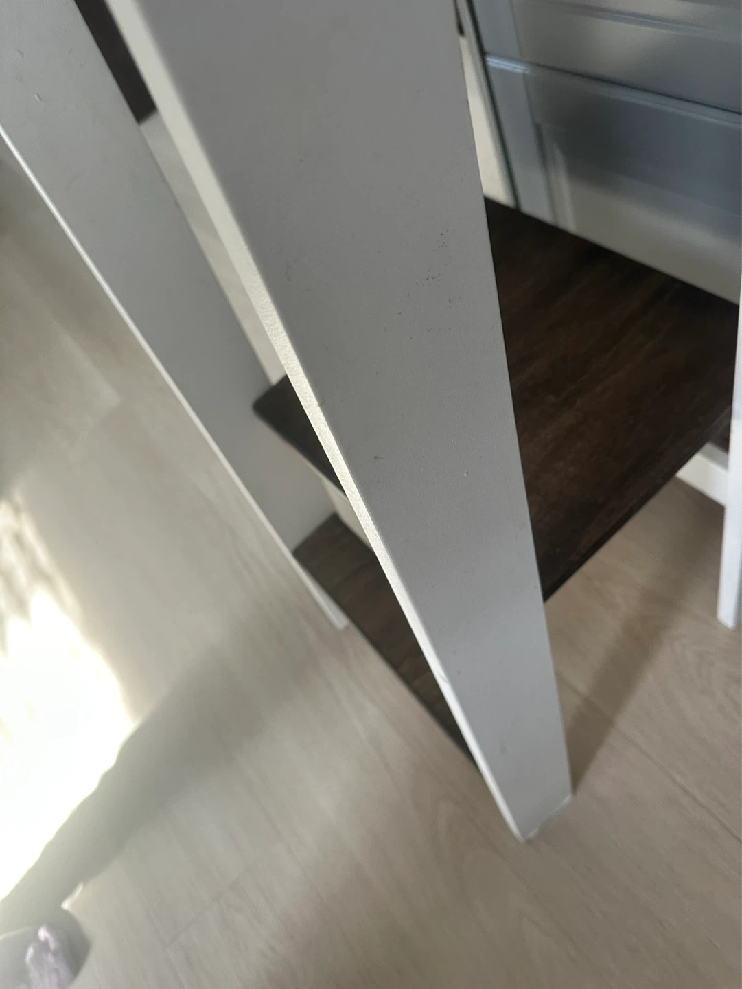 White Wooden Kitchen Helper with Dark Wood Shelves - photo 4