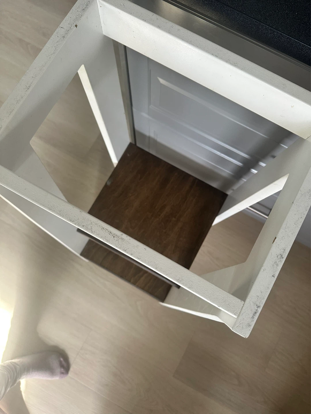 White Wooden Kitchen Helper with Dark Wood Shelves - photo 3