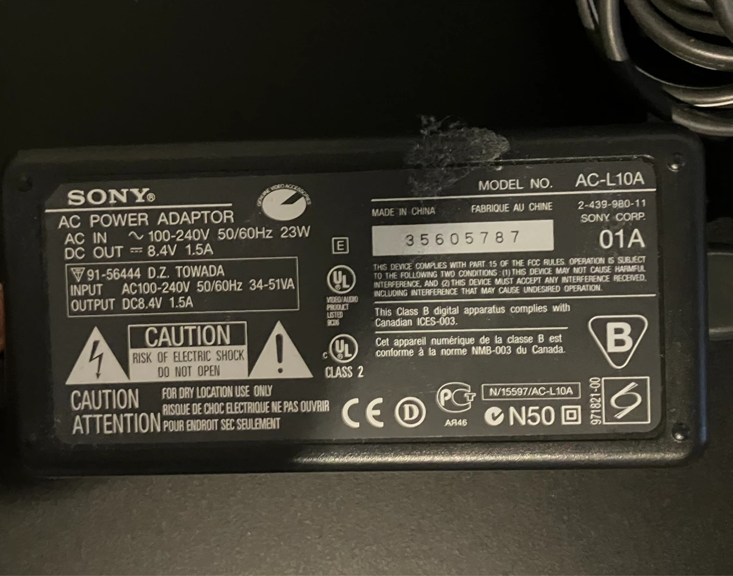 Sony Handycam camcorder AC Power Adapter Charger - photo 4