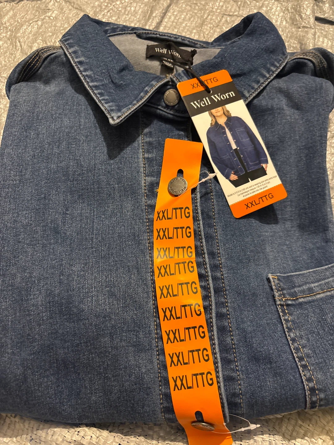 Ladies Well Worn Denim Jacket XXL