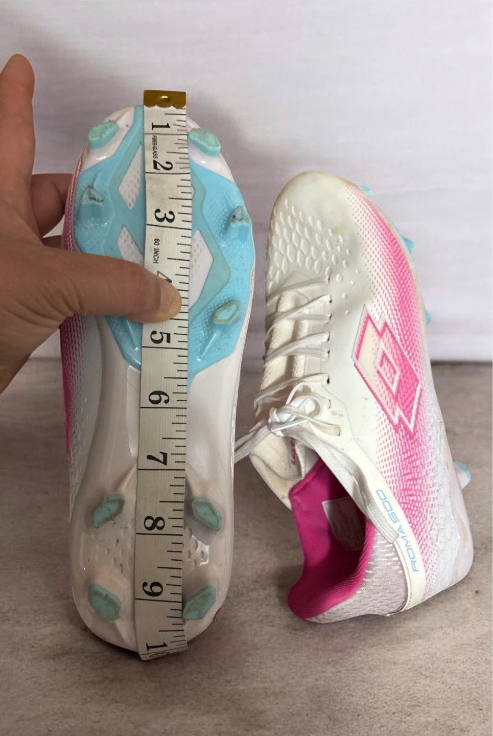 Lotto Youth Soccer Cleats - White/Pink/Blue - Size 5 - photo 3