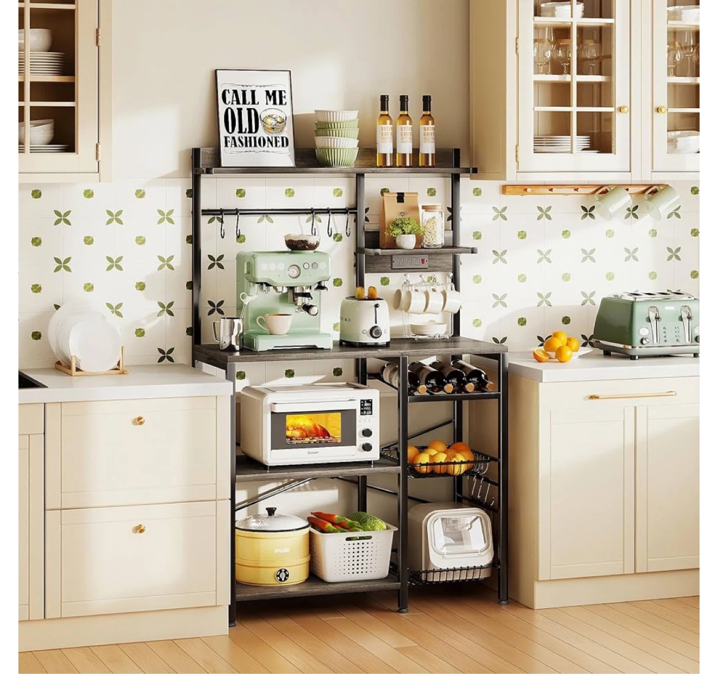 5-Tier Kitchen Baker's Rack with Power Outlet and Baskets - photo 2