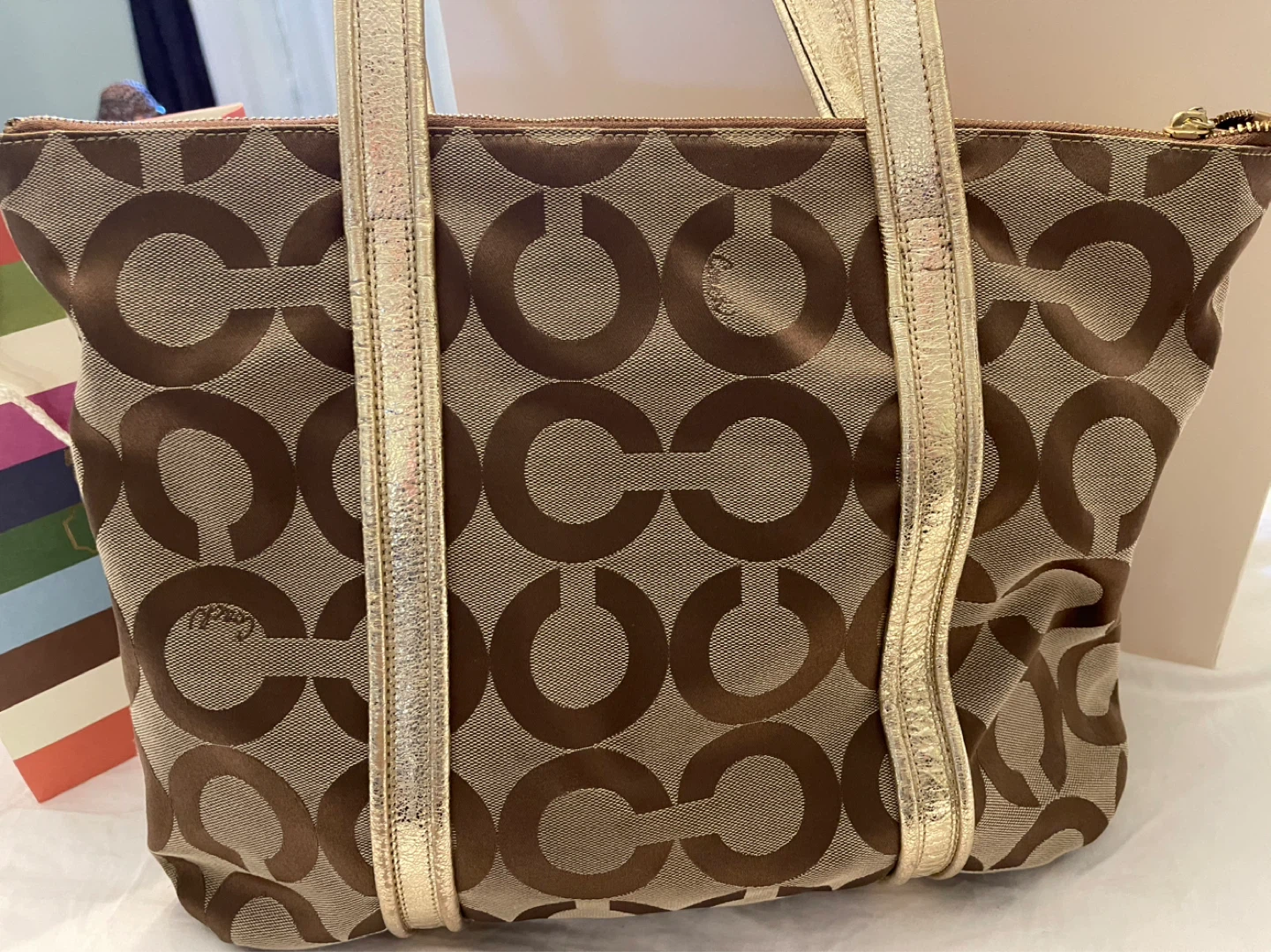 Authentic COACH Op Art Poppy tote bag canvas Style #13826 - photo 3