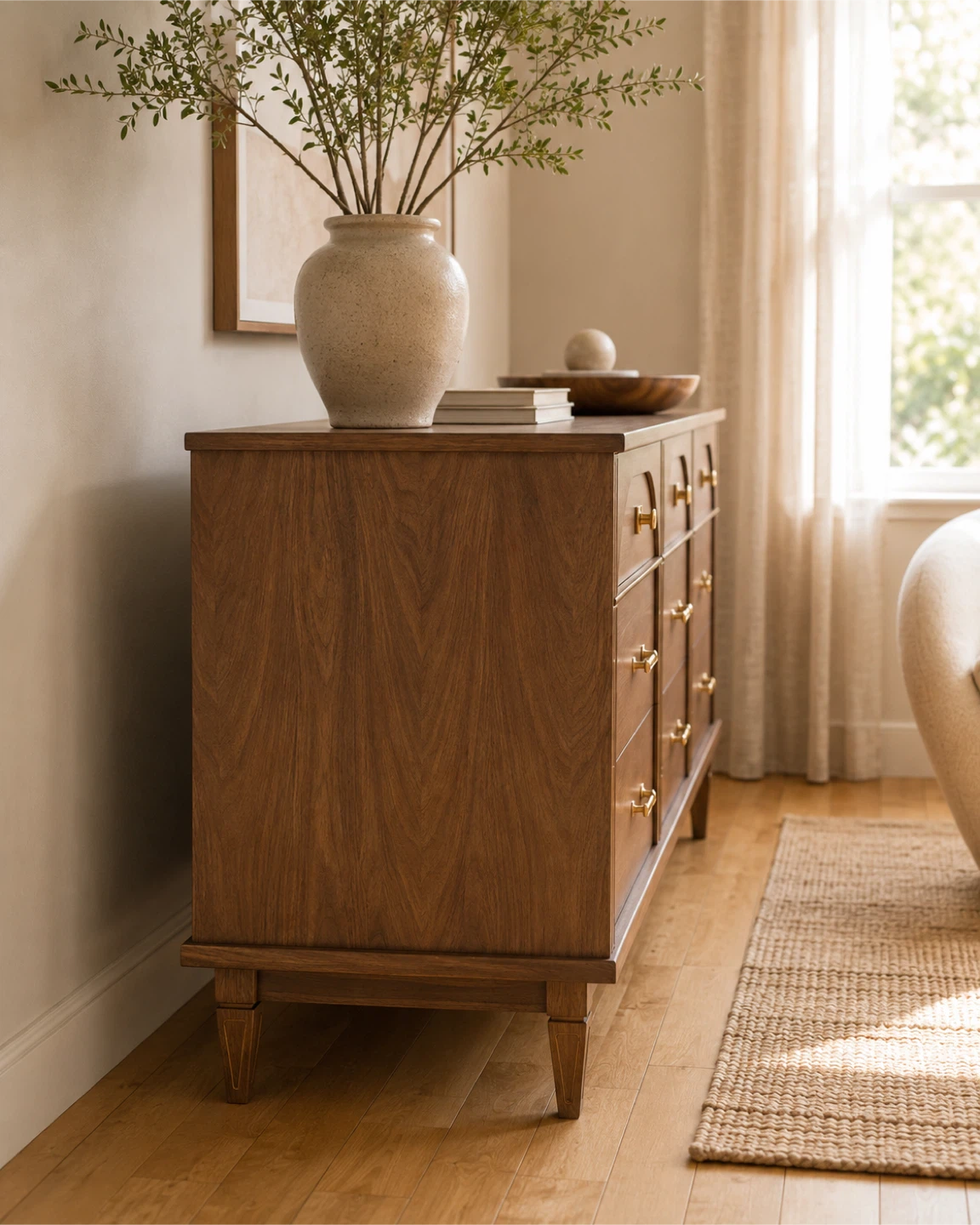 ✨Vintage Walnut Dresser Professionally Refinished - photo 5