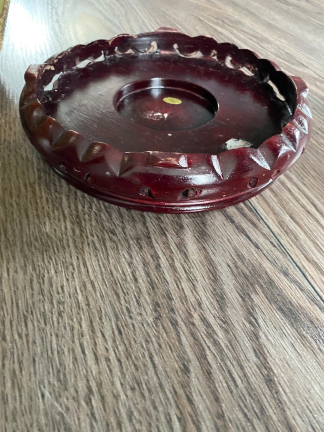 Vintage  Porcelain Planter with Wooden Stand - photo 5