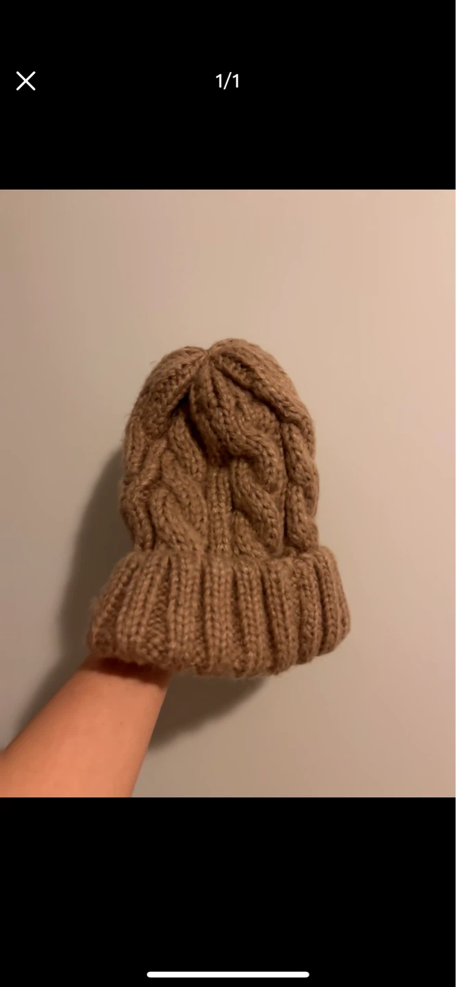 Brown Knit Beanie Hat