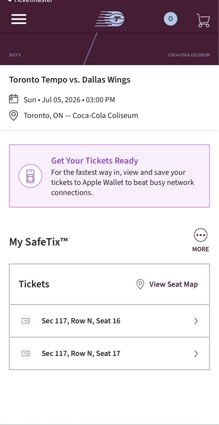 Toronto Tempo vs. Dallas Wings Tickets