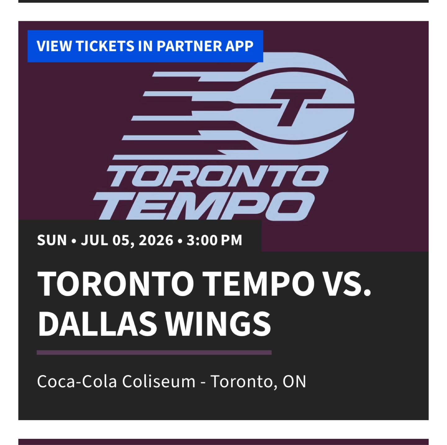 Toronto Tempo vs. Dallas Wings Tickets - photo 2