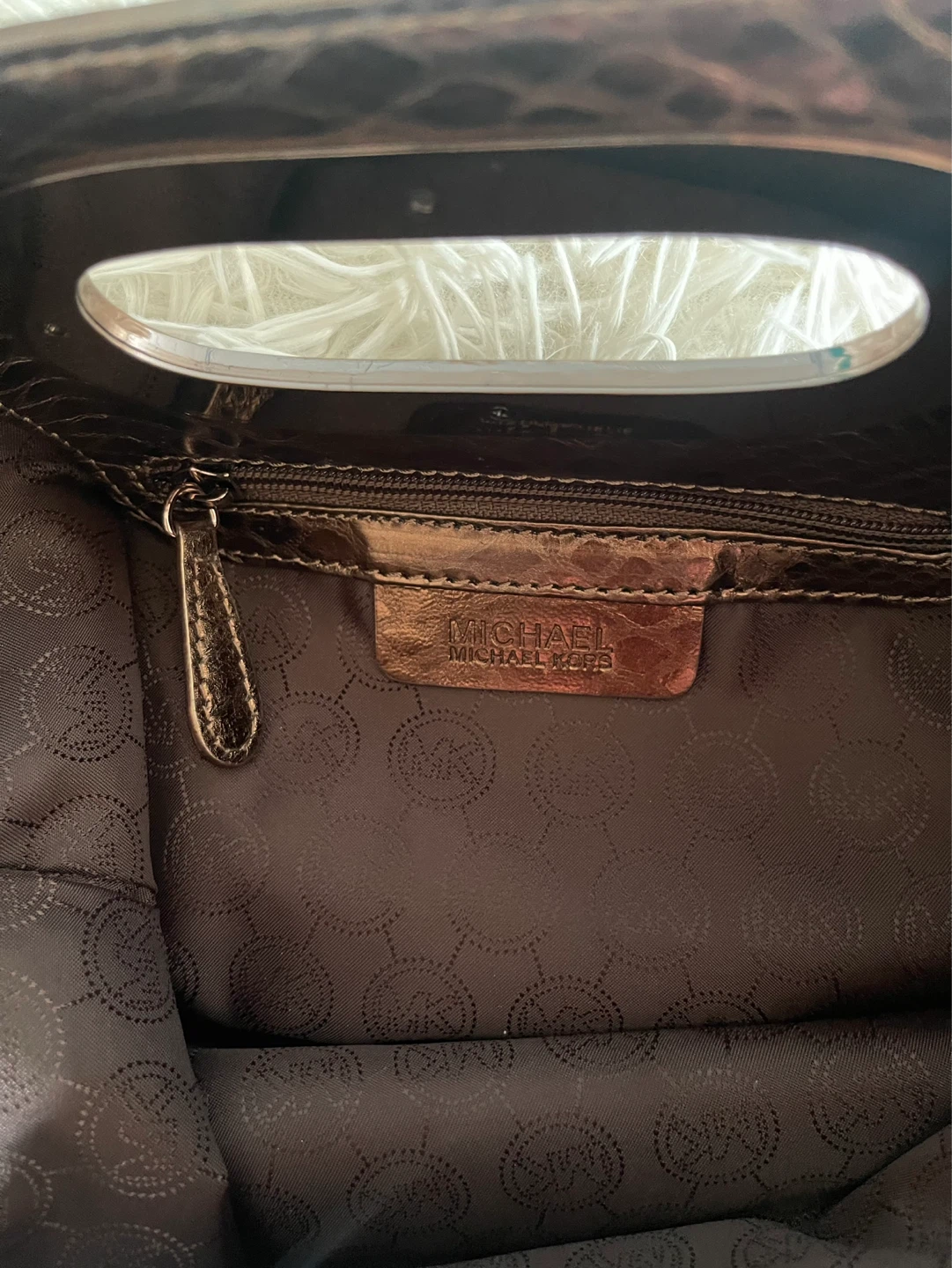 Michael Kors Clutch - Bronze Snakeskin - photo 3